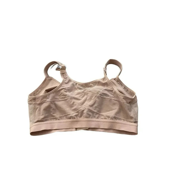 Delimira Beige Front Close Full Coverage Wire Free Back Support Bra Size 38E - Picture 3 of 9